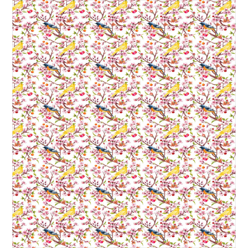 Sakura Branches and Birds Duvet Cover Set