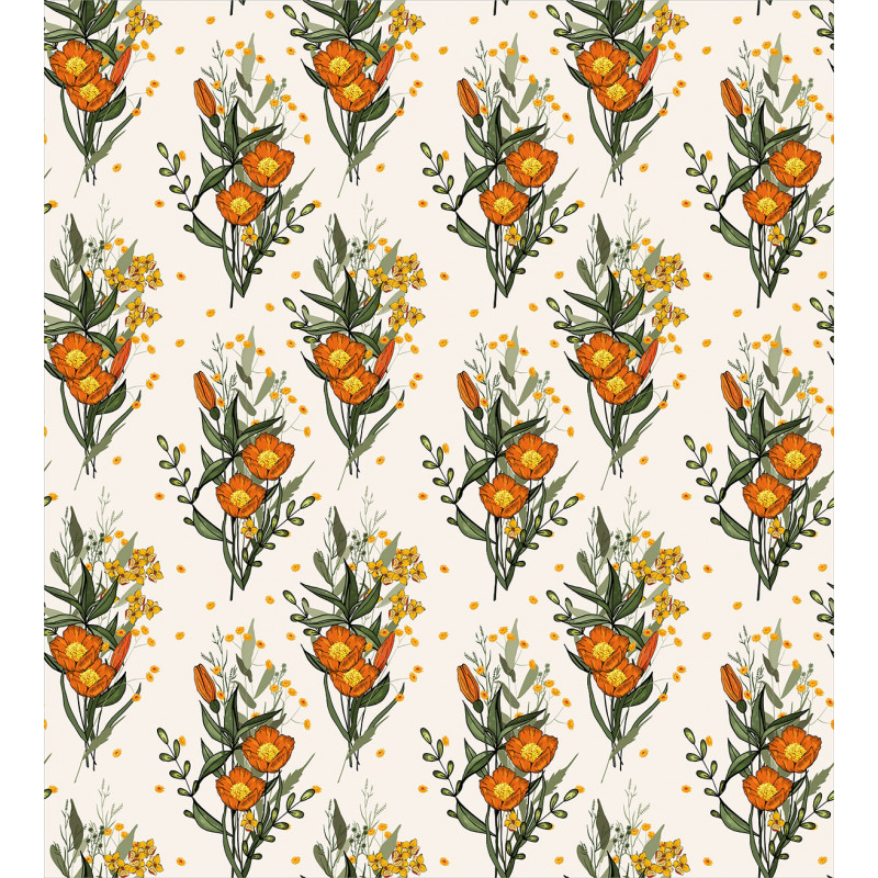 Vintage California Poppy Duvet Cover Set