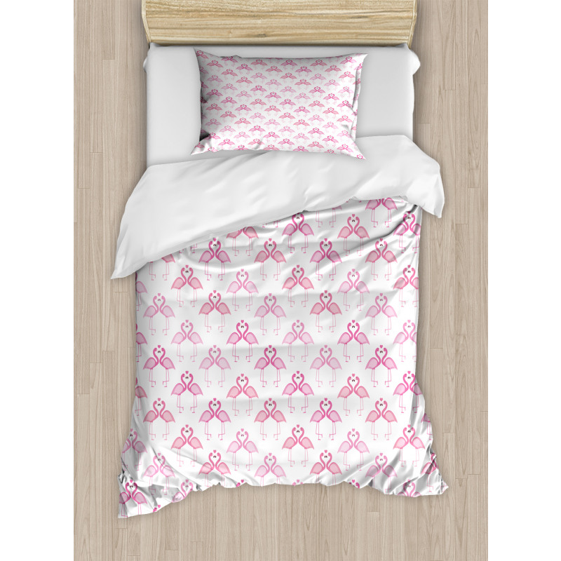 Cutsy Love Flamingos Art Duvet Cover Set