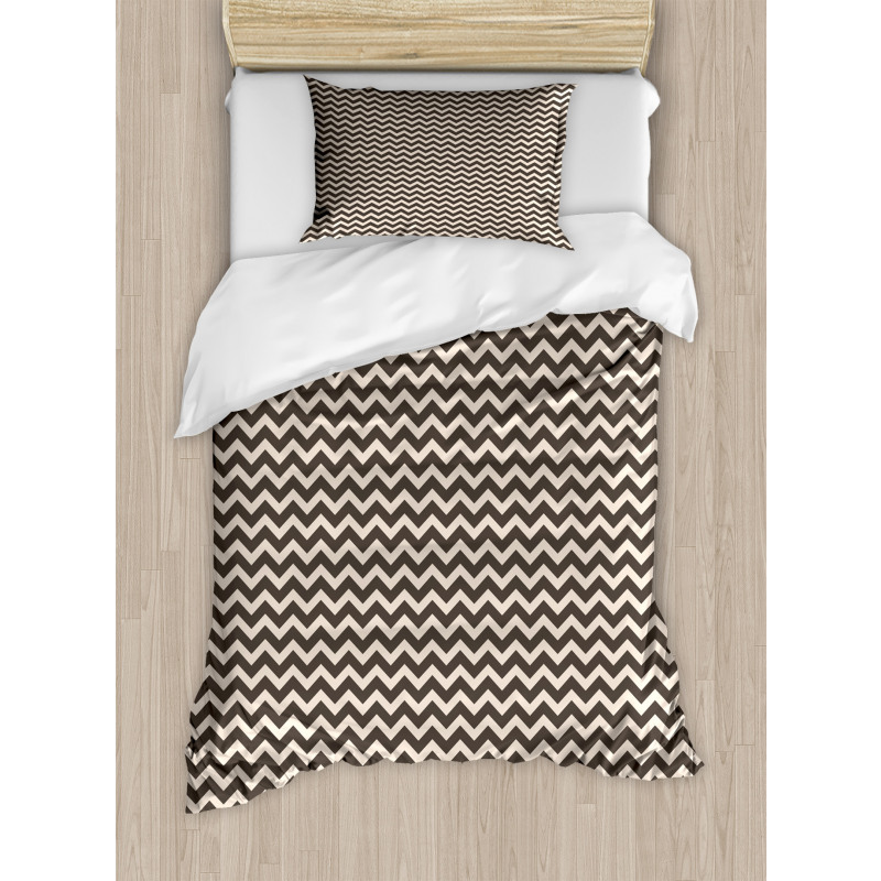 Earthy Tone Abstract Zigzag Duvet Cover Set