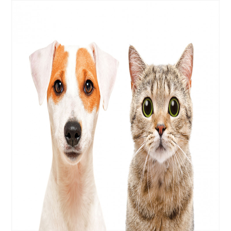 Portraits of Dog and Cat Duvet Cover Set