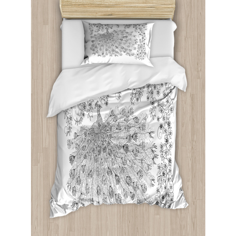 Blossoming Branch and Bird Duvet Cover Set