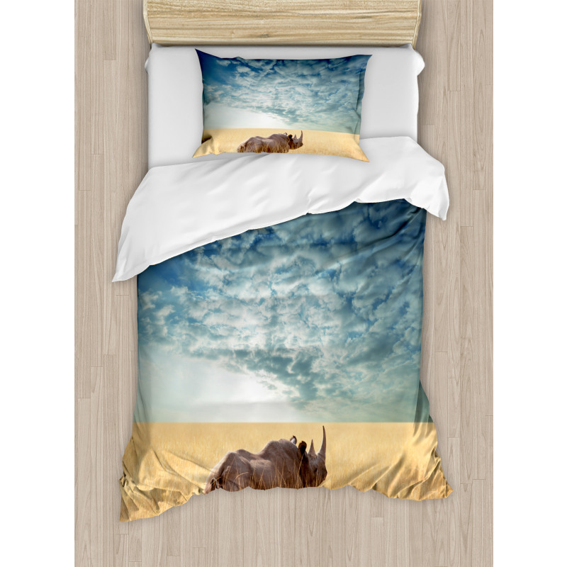 Rhino Dramatic Cloudy Sky Duvet Cover Set