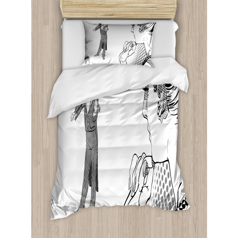 Man Playing Violin Duvet Cover Set