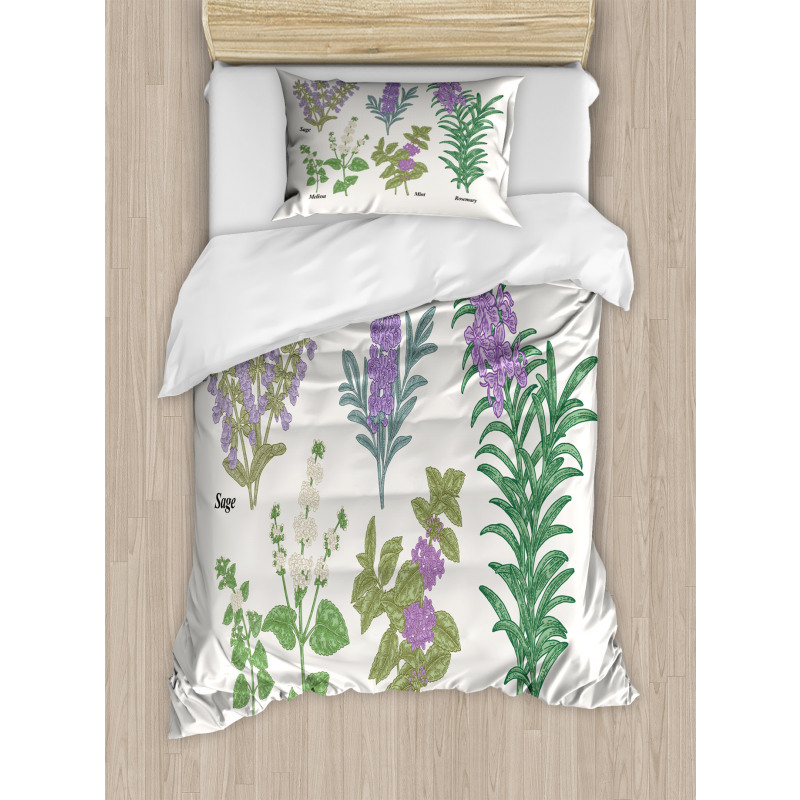 Botanical Infographic Plants Duvet Cover Set