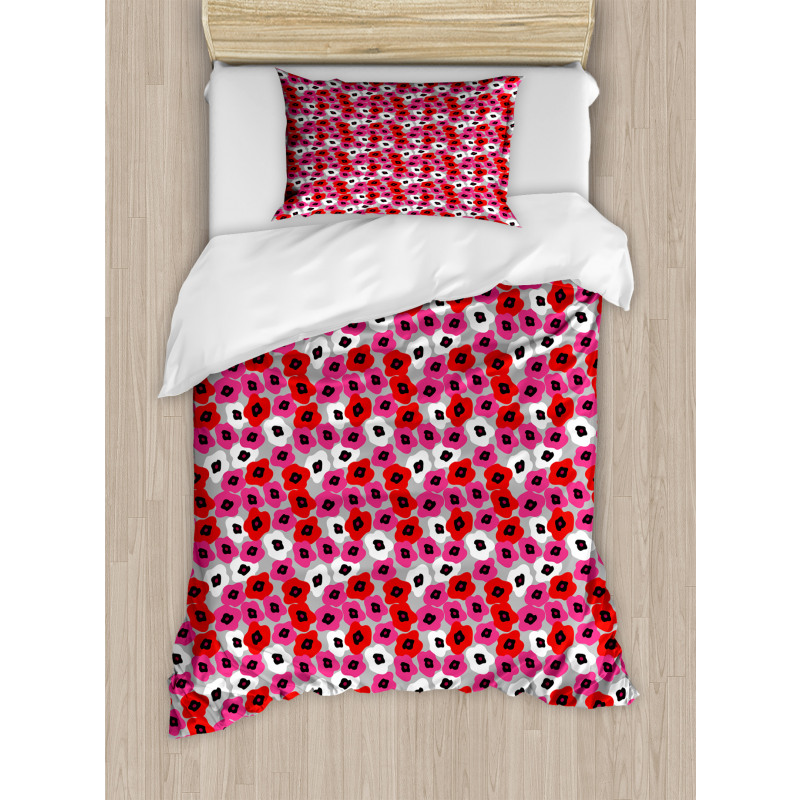 Flower Look Motif Duvet Cover Set