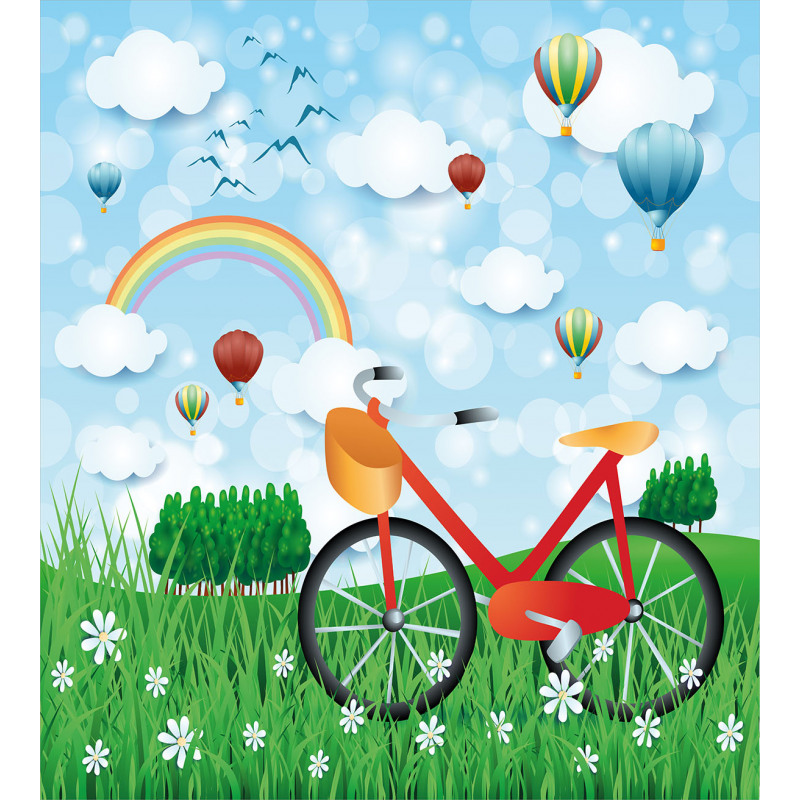 Spring Landscape with Bike Duvet Cover Set