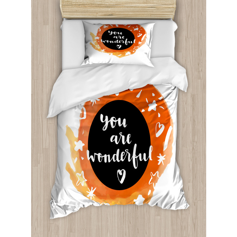 Watercolor You are Wonderful Duvet Cover Set