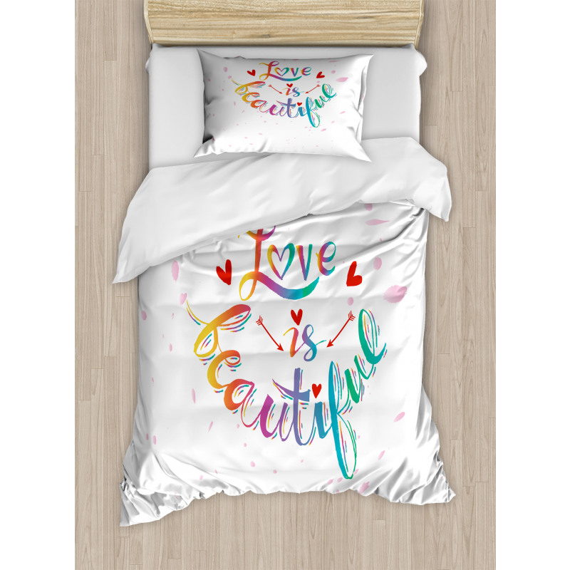 Love is Rainbow Art Duvet Cover Set