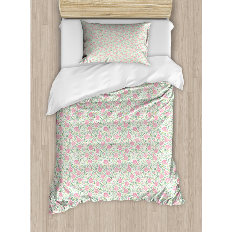 Roses Leaves Duvet Cover Set