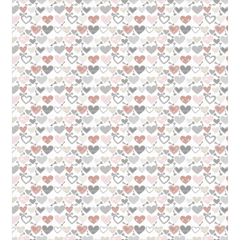 Hearts and Keys Duvet Cover Set