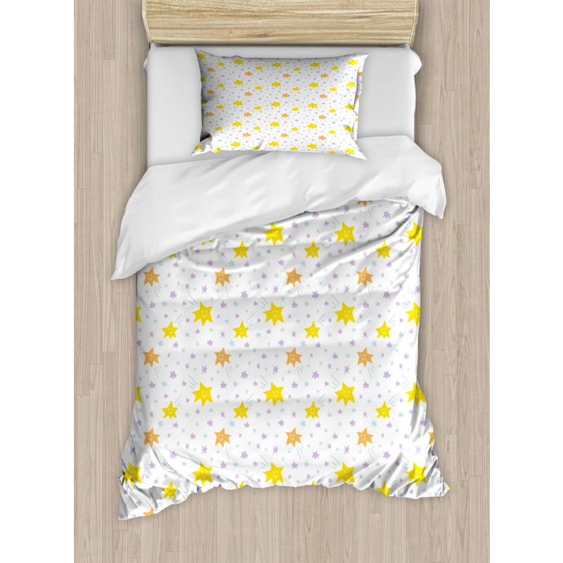 Happy Pastel Stars Duvet Cover Set