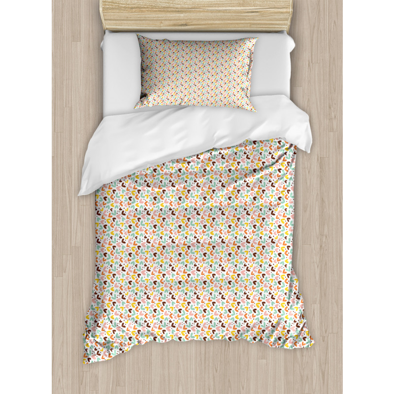 Love Hearts and Dots Duvet Cover Set