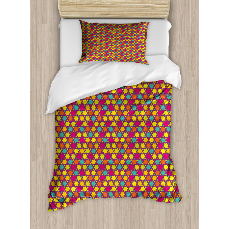 Colorful Geometric Star Duvet Cover Set