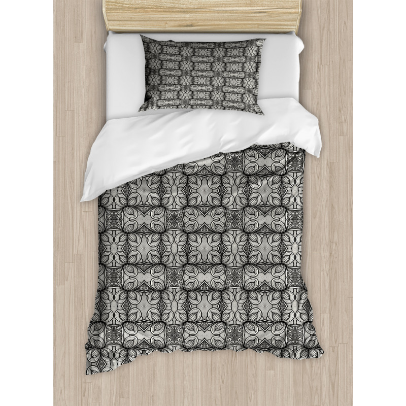 Zentangle Botanical Motif Duvet Cover Set