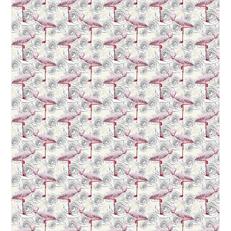Roses and Flamingos Duvet Cover Set