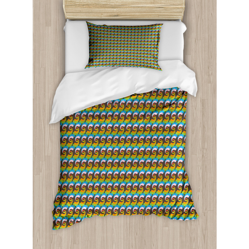 Colorful Rhythmic Motif Duvet Cover Set