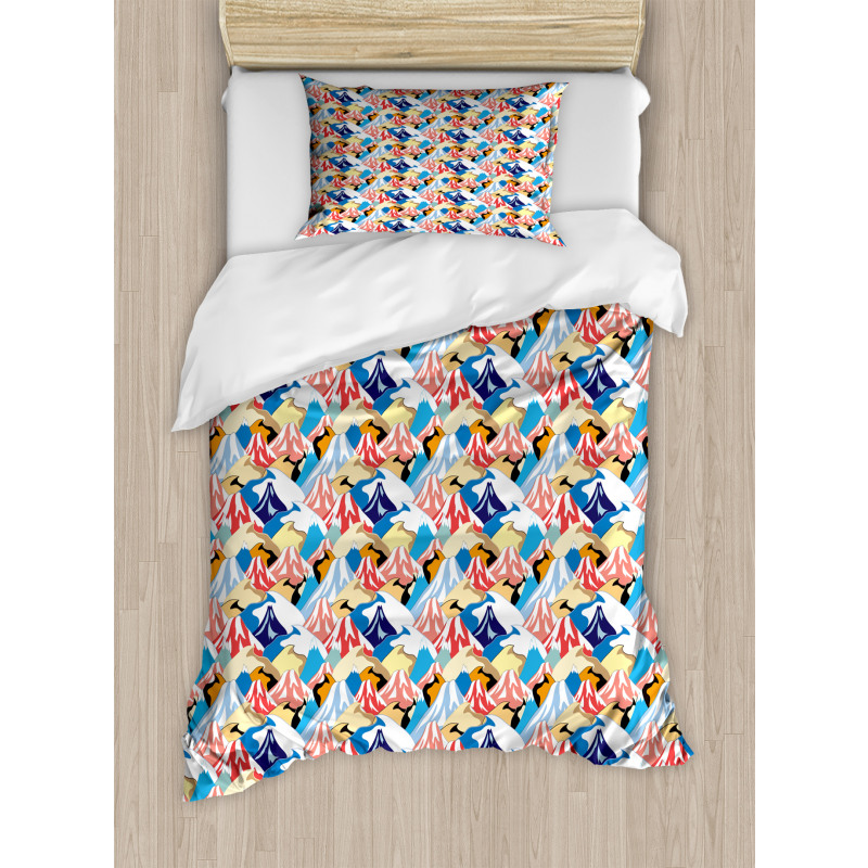 Colorful Abstract Peaks Duvet Cover Set