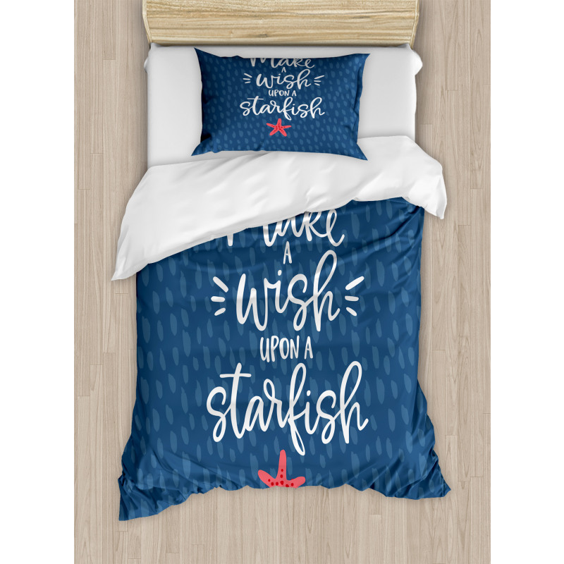 Nautical Text with Starfish Duvet Cover Set