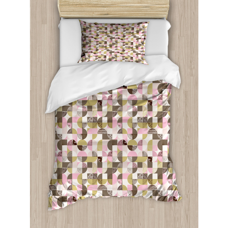 Rounds in Vintage Colors Duvet Cover Set