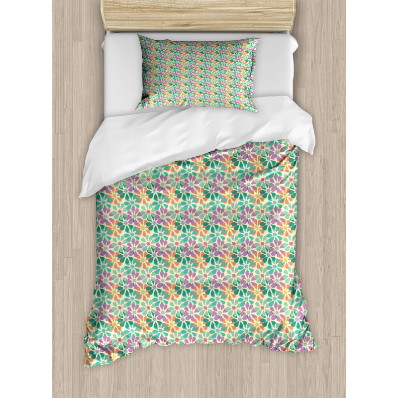 Funny Spring Flowers Bloom Duvet Cover Set