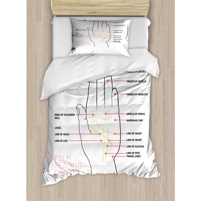 Palm Reading Chart Design Duvet Cover Set