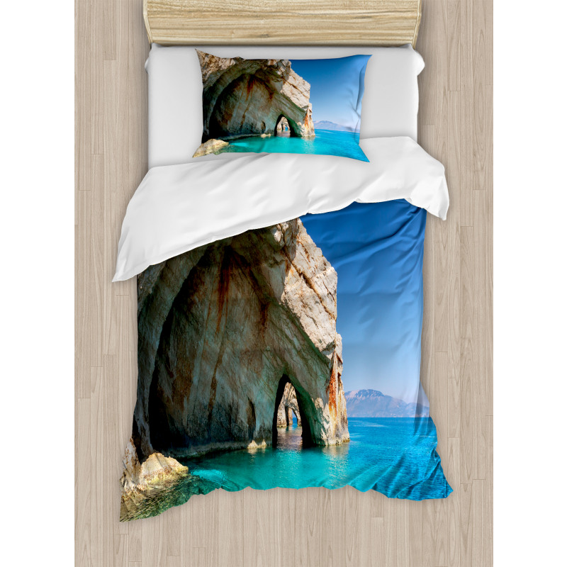 Sea Cave on Zakynthos Duvet Cover Set