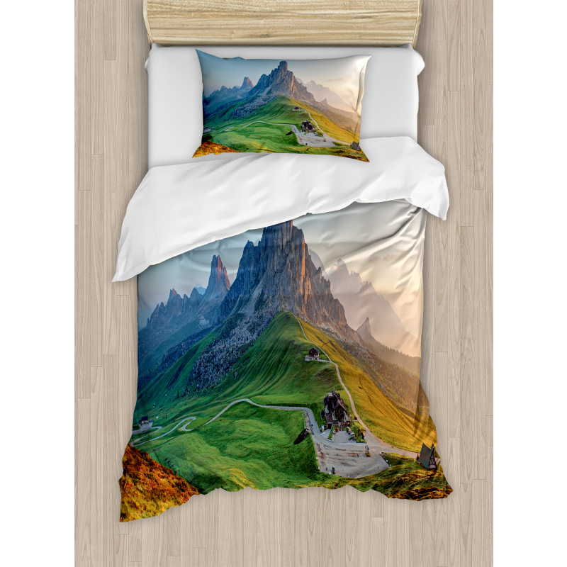 Sunrise at Dolomites Duvet Cover Set