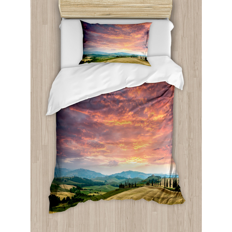 Tuscany Cypress Trees Duvet Cover Set