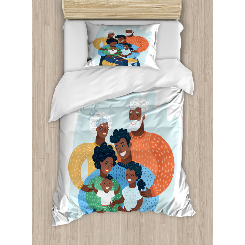 Happy Family Scene Duvet Cover Set