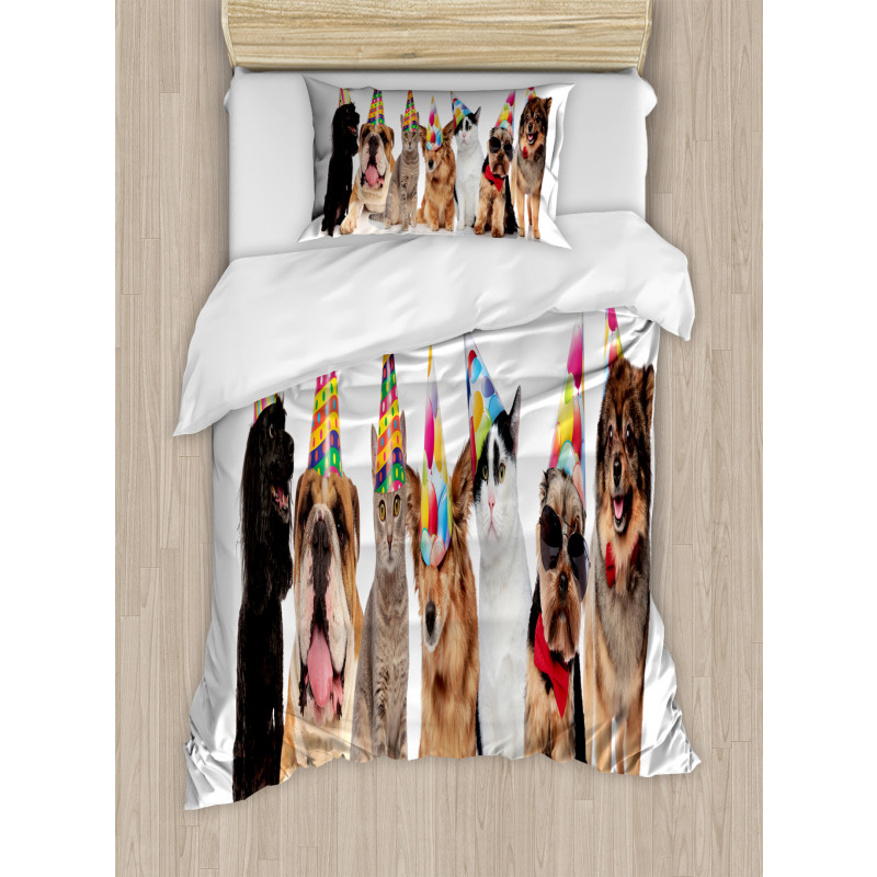 Party Animals in Hats Duvet Cover Set