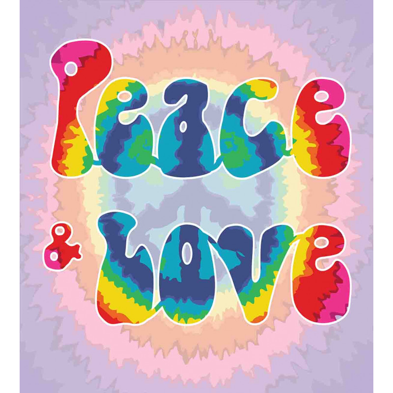 Peace Love Tie Dye Effect Duvet Cover Set