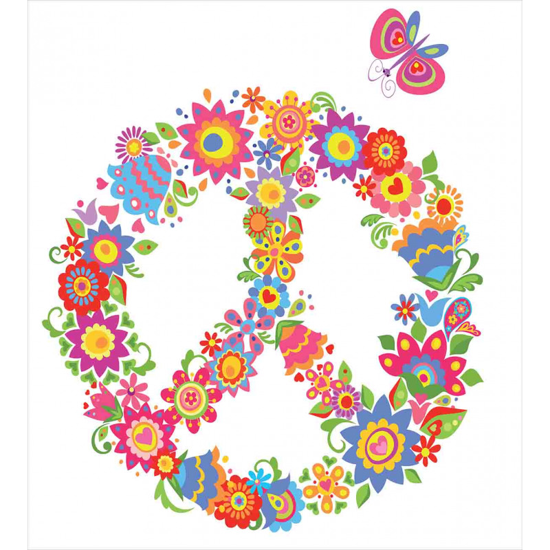 Peace Equality Flower Duvet Cover Set