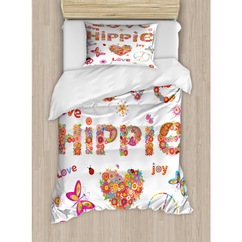 Love Hippie Vivid Floral Duvet Cover Set