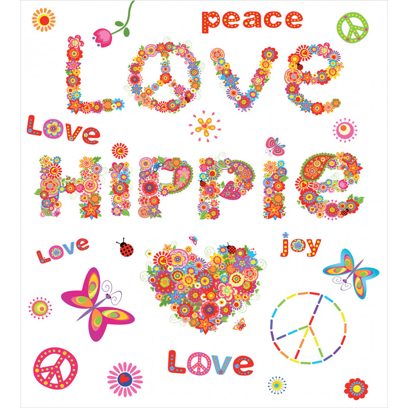 Love Hippie Vivid Floral Duvet Cover Set