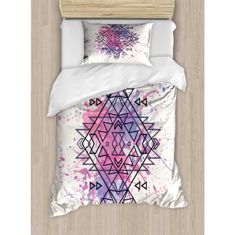 Motif Grunge Splashes Duvet Cover Set