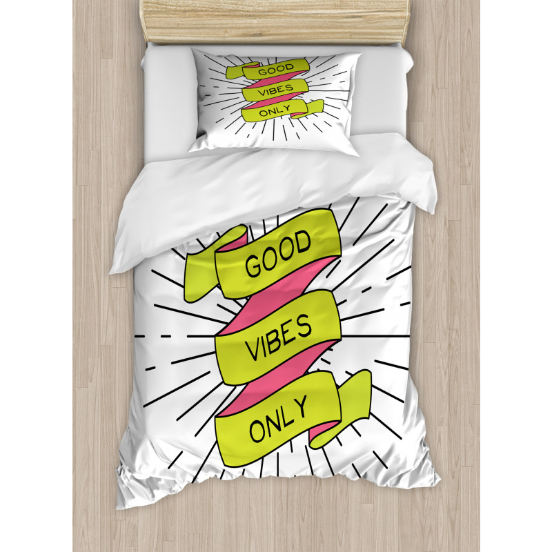 Positive Words Rays Duvet Cover Set