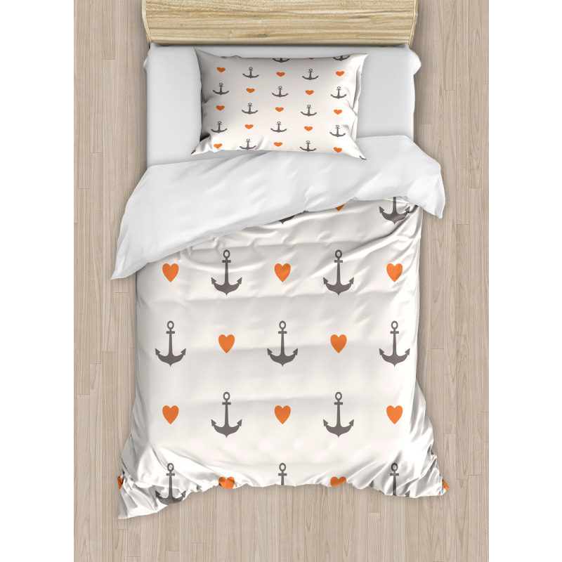 Anchors and Hearts Duvet Cover Set