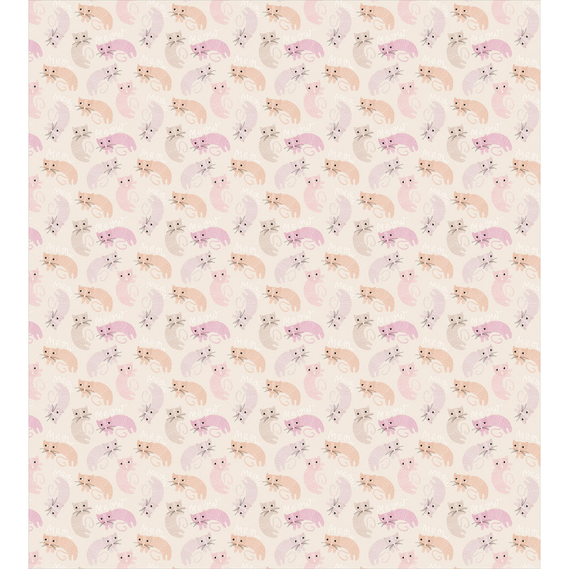 Childish Kitties Pastel Love Duvet Cover Set