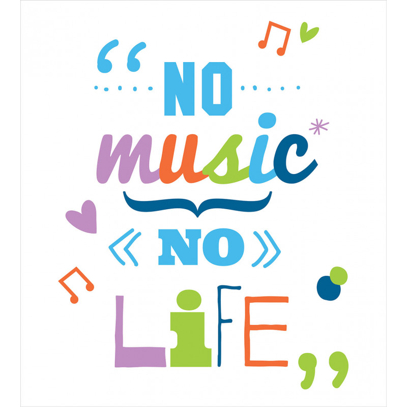 No Music, No Life Slogan Duvet Cover Set