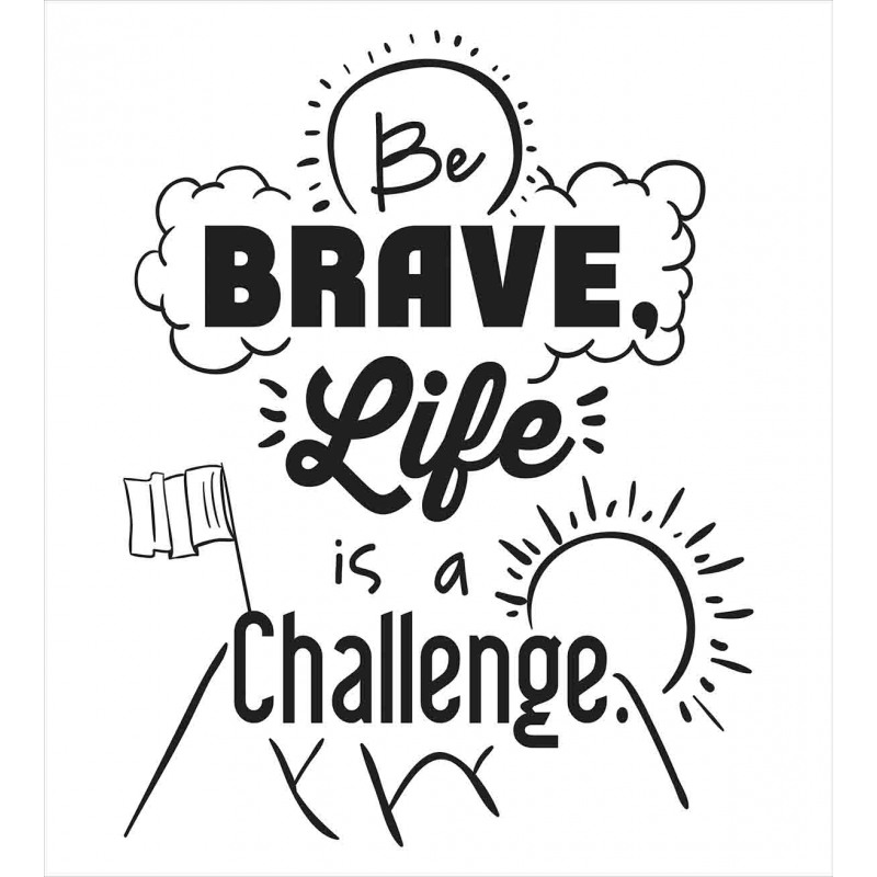 Be Brave Themed Slogan Duvet Cover Set