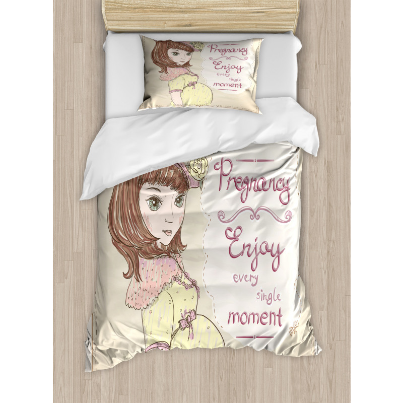 Pregnancy Themed Slogan Duvet Cover Set