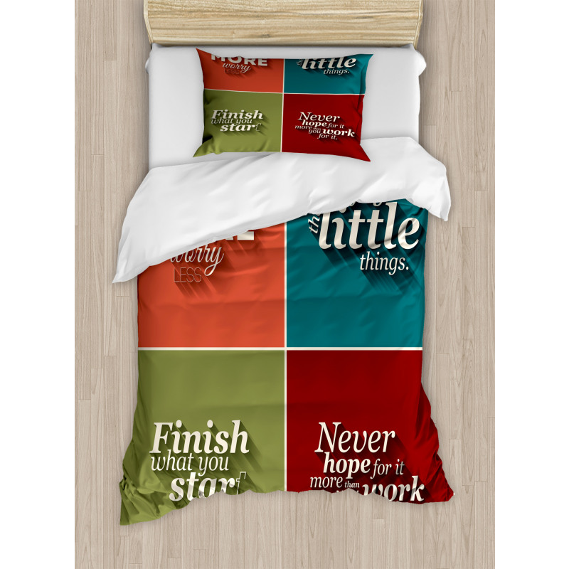 Love More Worry Less Duvet Cover Set