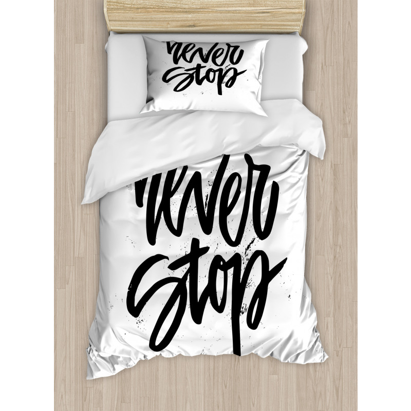 Never Stop Lettering Duvet Cover Set