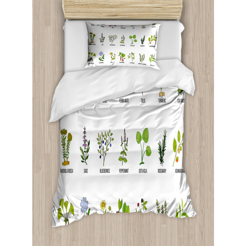 Educational Herbs Design Duvet Cover Set