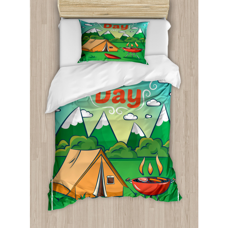 Mountainous Landscape Duvet Cover Set