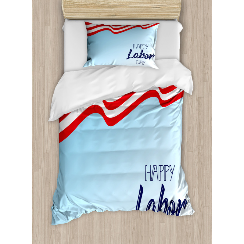 Waving Flag and Wording Duvet Cover Set