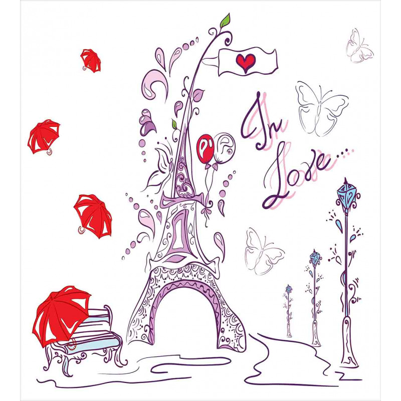 Doodle Romantic Paris Duvet Cover Set