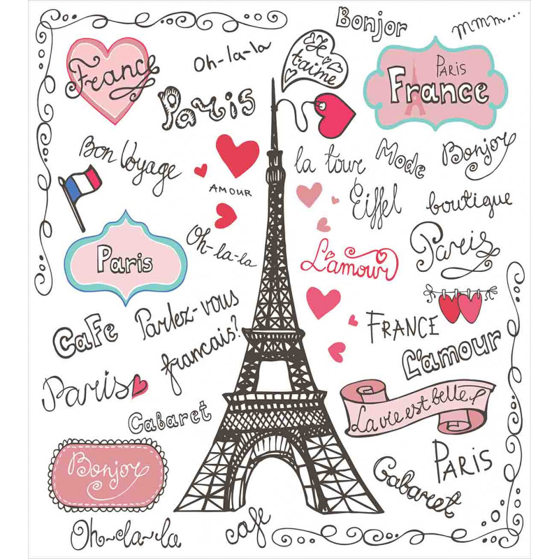 Paris Letter Heart Duvet Cover Set
