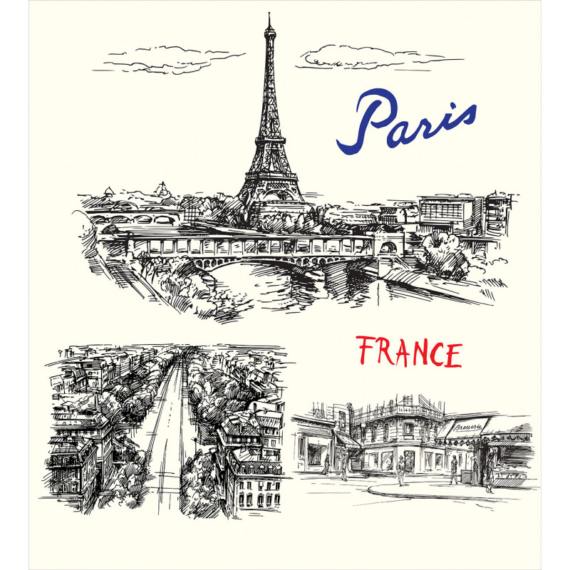 Paris Sketch Art Duvet Cover Set